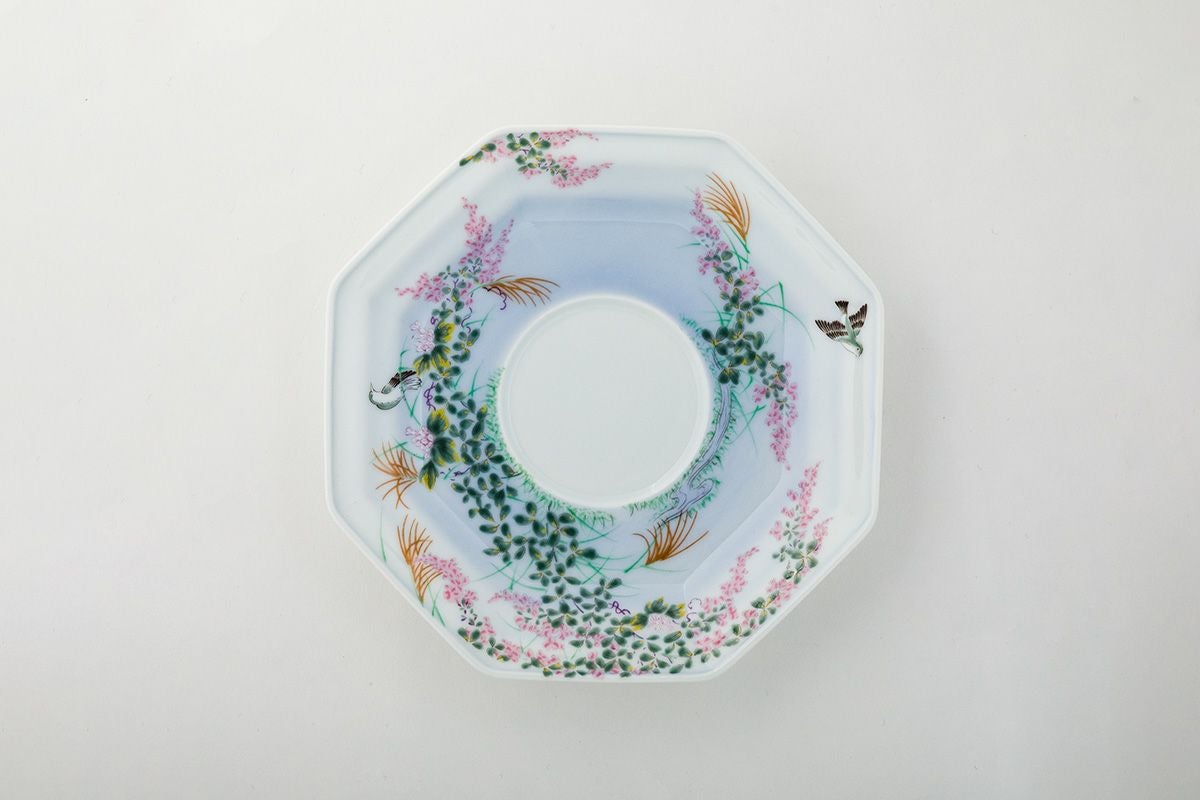 萩花見 八角紅茶碗皿 | 有田焼 深川製磁｜公式オンラインストア