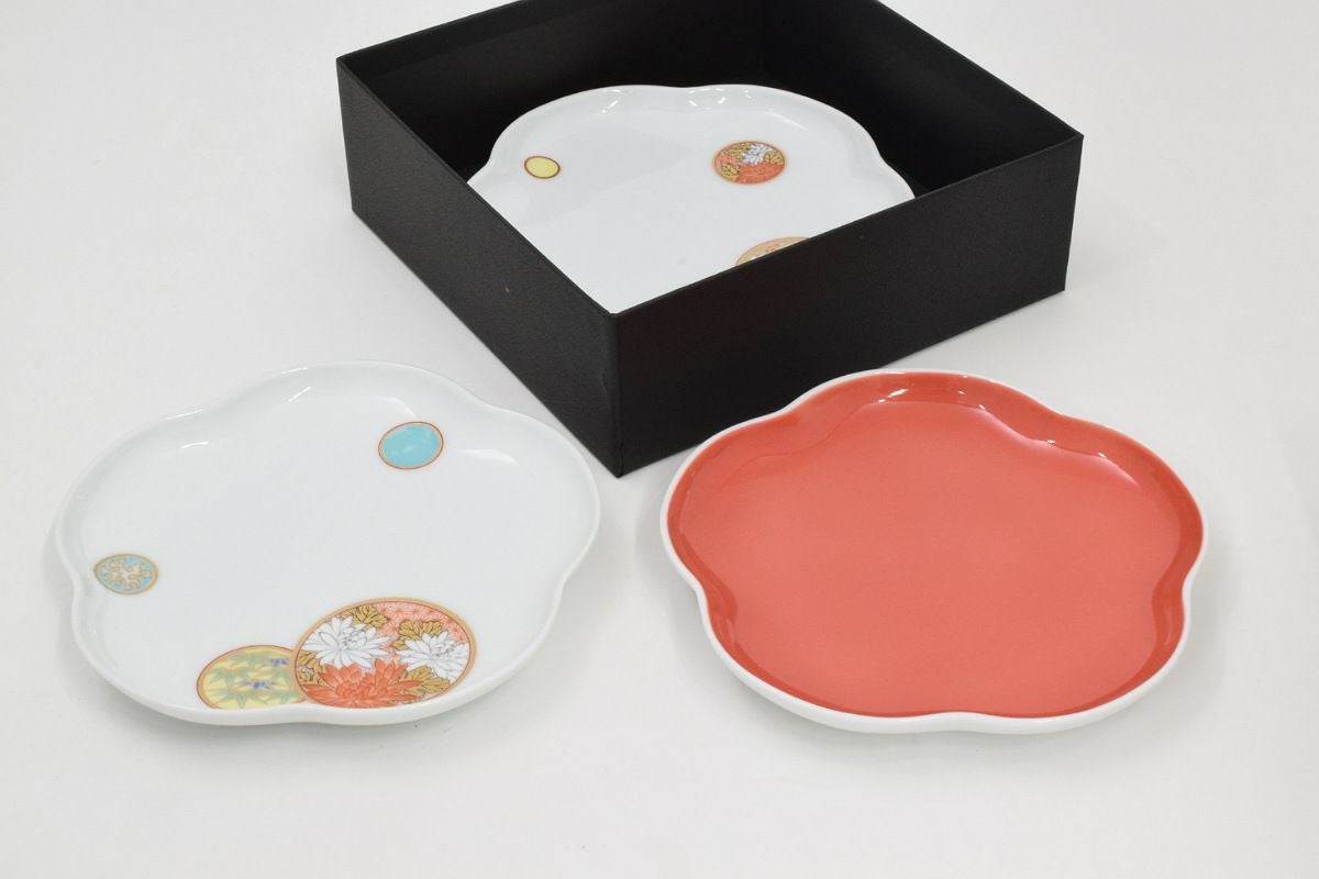 寿赤絵 トリプレット緋（AKE）3枚組径 14cm | 有田焼 深川製磁