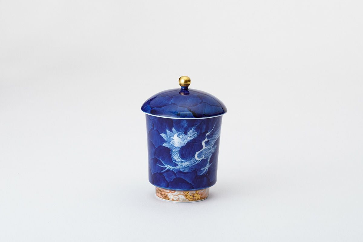 2394 深川製磁 染錦花丸文　湯呑蓋付　2客　時代物 染錦花丸紋 土瓶茶器揃 | 有田焼 深川製磁｜公式オンラインストア