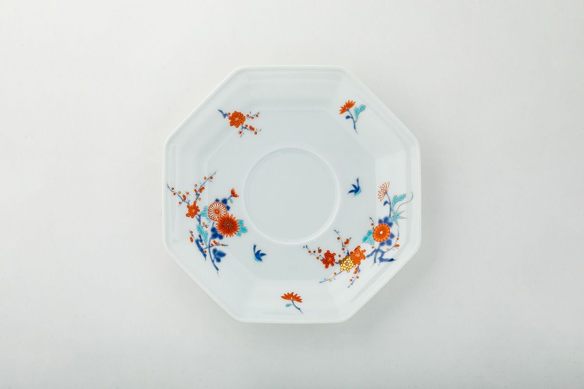【愛品倶楽部柏店】有田焼 視行作 色絵鶺鴒 鍋島波小鳥 額皿 ※共箱ワレ有 愛品倶楽部柏店】有田焼 視行作 色絵鶺鴒 鍋島波小鳥 額皿