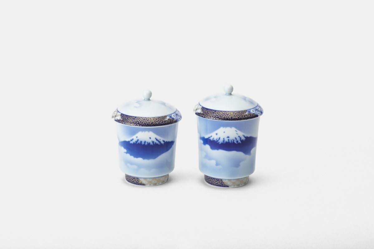 【ジモティ来店特価！！】未使用！！湯呑みセット　深川製磁　富士山　J-0892 深川製磁 (フカガワセイジ) 湯呑み 5P 富士に白梅｜トレファクONLINE