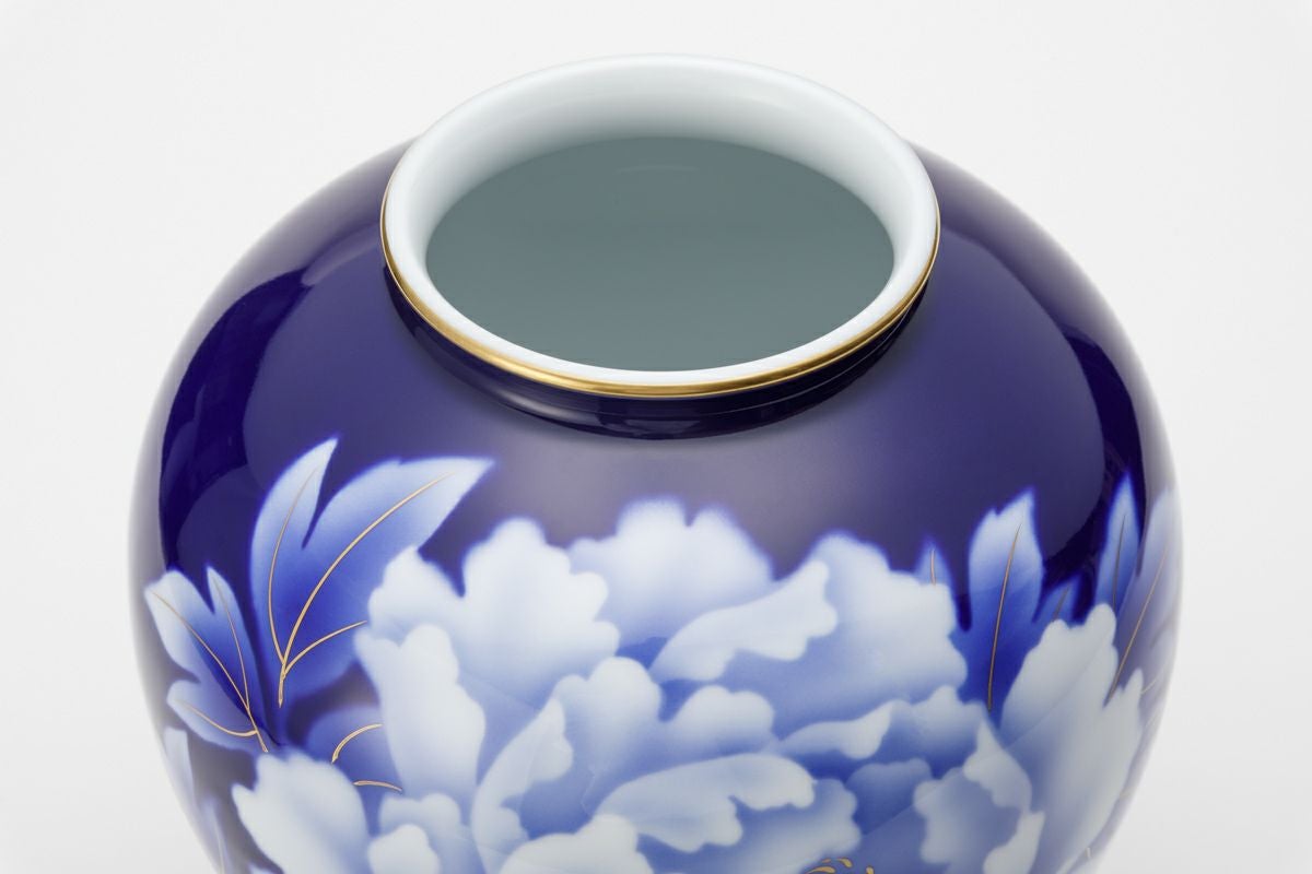 深川製磁 新品未使用超美品！ 瑠璃 牡丹 金彩 花瓶 大花瓶 花生 高さ38cm 深川製磁 花瓶 瑠璃牡丹 有田焼｜Yahoo!フリマ（旧PayPayフリマ）