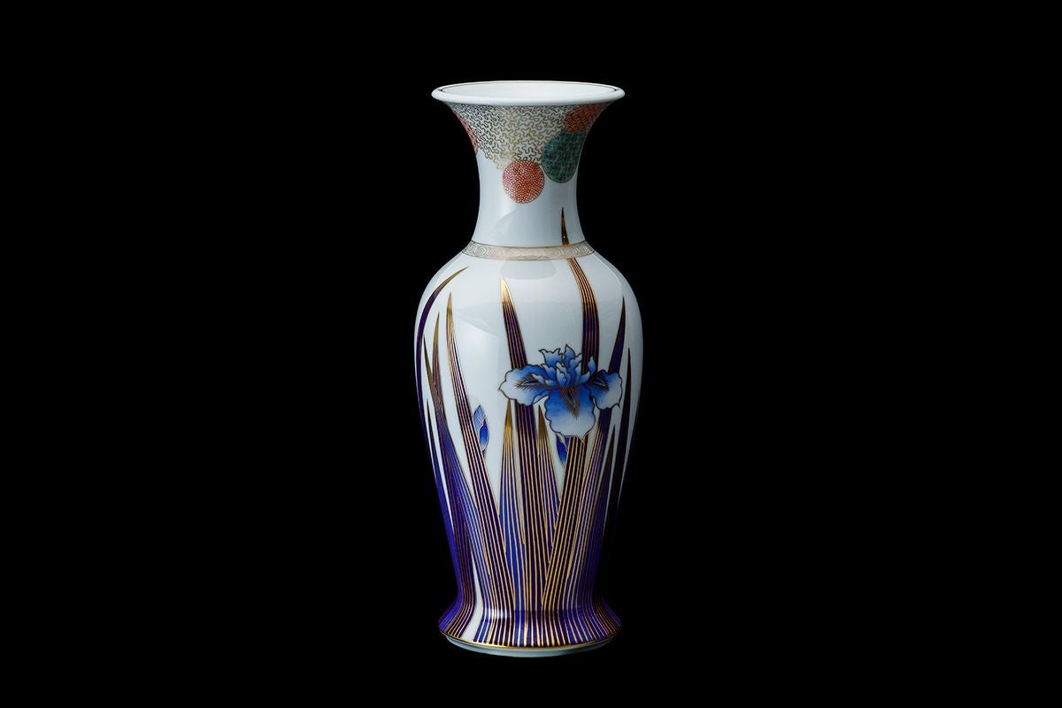 染錦花菖蒲絵 明治型13号花生 | 有田焼 深川製磁｜公式オンラインストア