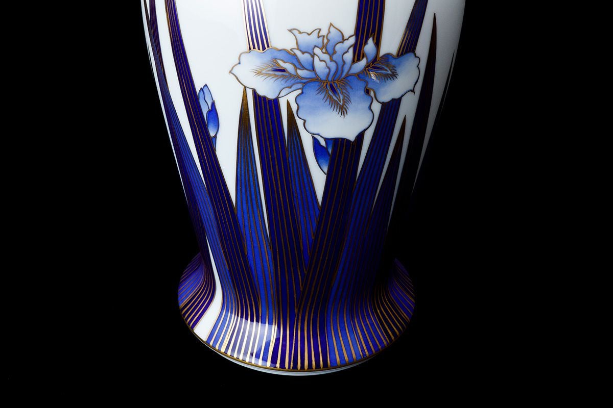 新商品】染錦金彩鳳凰 深川製磁　染錦花菖蒲絵　明治型13号花生　元箱付き 珠型5号花生 松坂屋名古屋店公式 | 深川製磁 | 花瓶・フラワースタンド