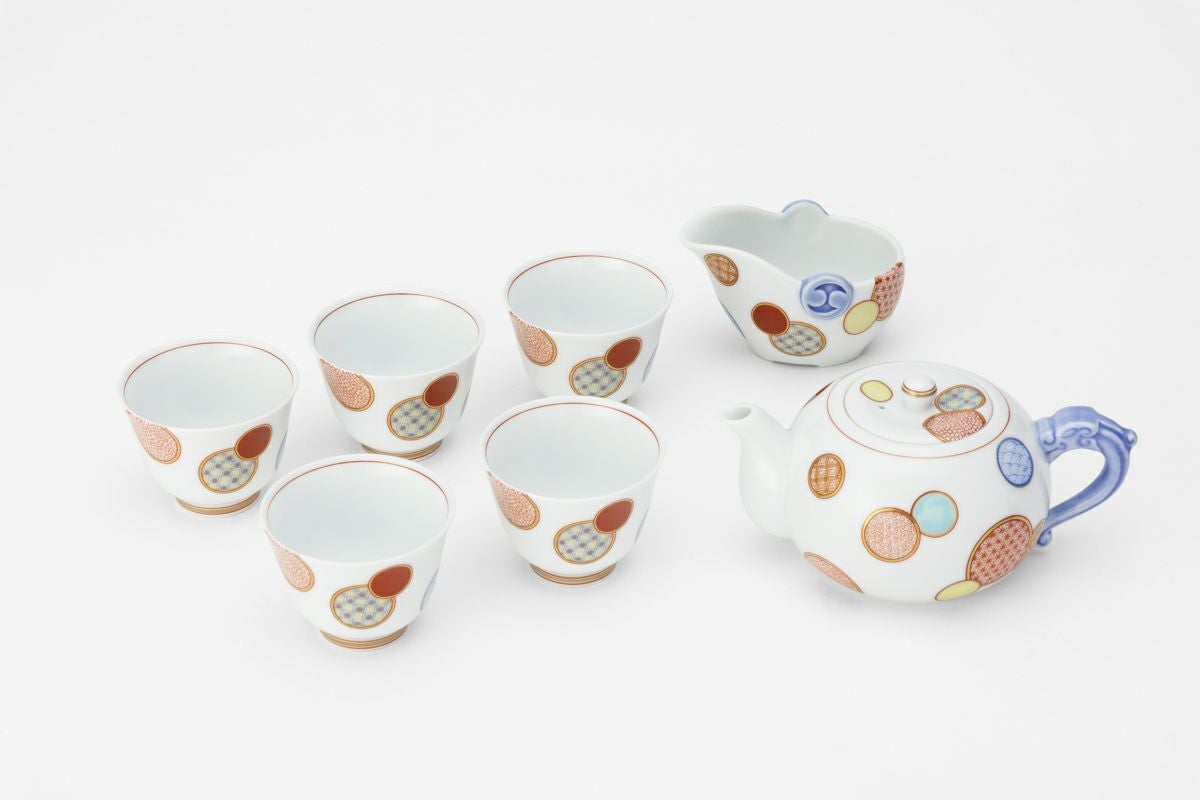 赤絵丸紋 湯冷付玉露茶器 | 有田焼 深川製磁｜公式オンラインストア