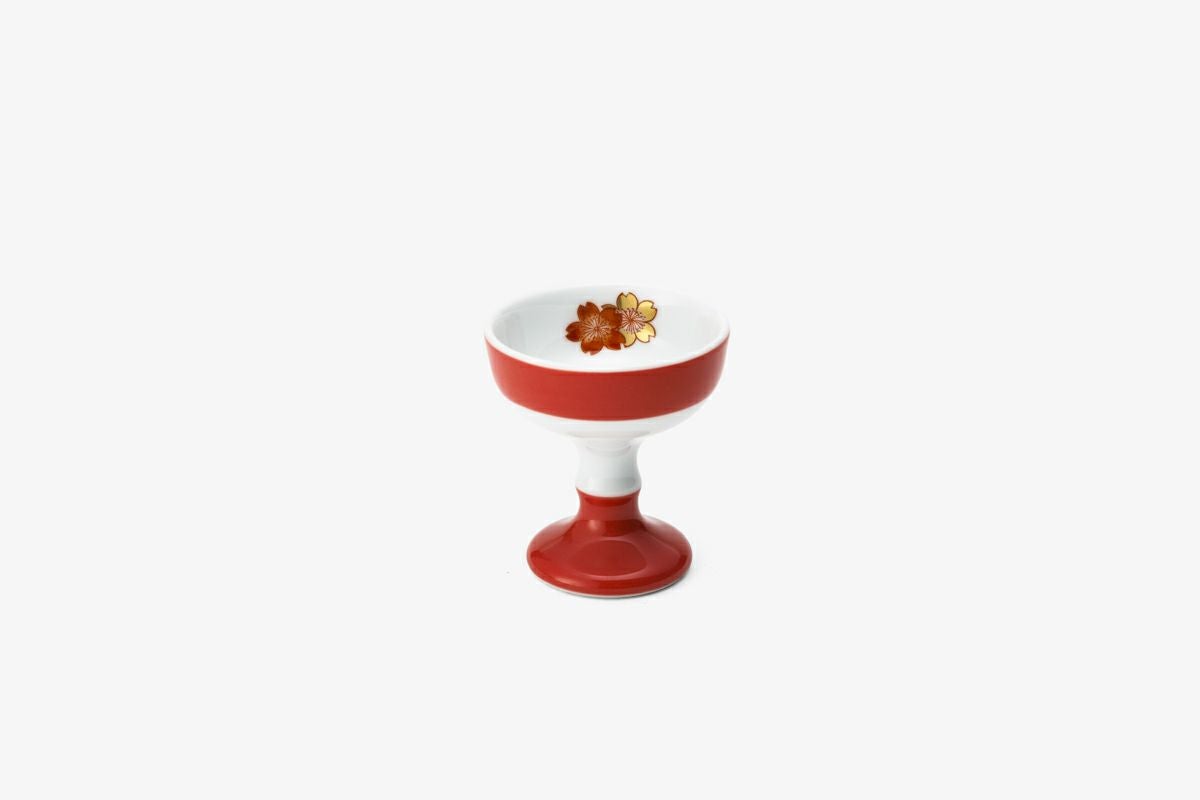 深川製磁の赤絵有田焼の飯碗直径16.5cm 　骨董品 赤絵さくら 仏飯器 大（5.8） | 有田焼 深川製磁｜公式オンラインストア
