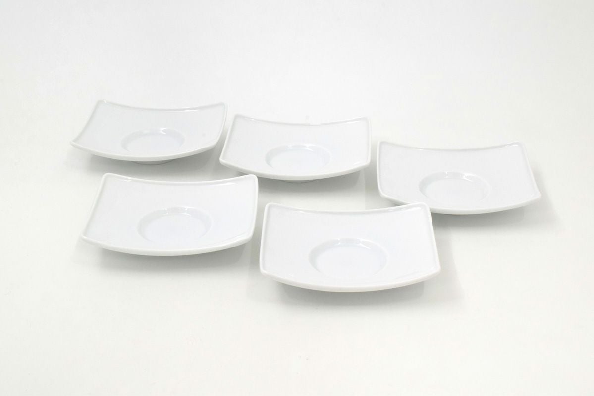 新品　深川製磁 ホワイト 舟型茶托揃 (大) 5客 元箱 ソーサー 小皿 瑠璃 舟型茶托揃 | 有田焼 深川製磁｜公式オンラインストア