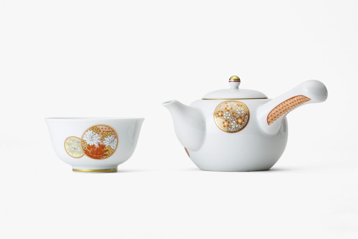 明治期 九谷金彩赤絵『福禄寿』丸皿 径14.6㎝(二客)茶事/茶道具★美品★ 古伊万里】 赤絵金彩花鳥文皿 10客セット 明治時代 15039 | すべての