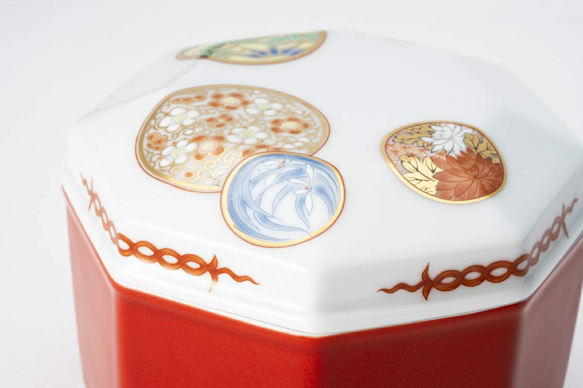 寿赤絵 八角蓋物 | 有田焼 深川製磁｜公式オンラインストア