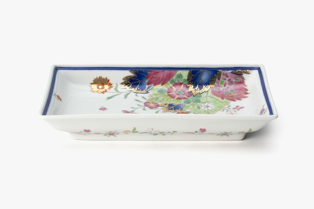【♥注目　値下げ10%】深川製磁　染錦絢草花絵七寸長角皿 染錦絢爛草花絵 七寸長角皿 | 有田焼 深川製磁｜公式オンラインストア