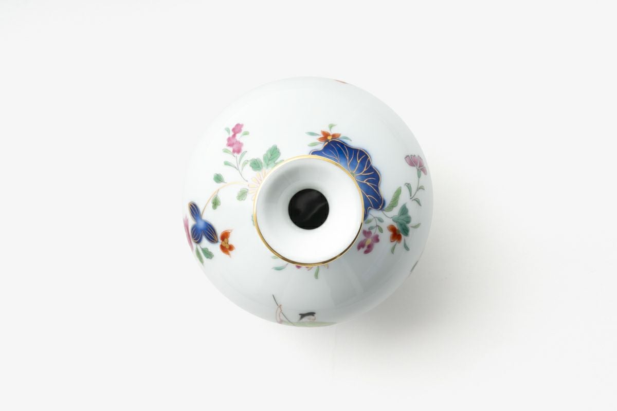 染錦絢爛草花絵 鶴首花生 | 有田焼 深川製磁｜公式オンラインストア