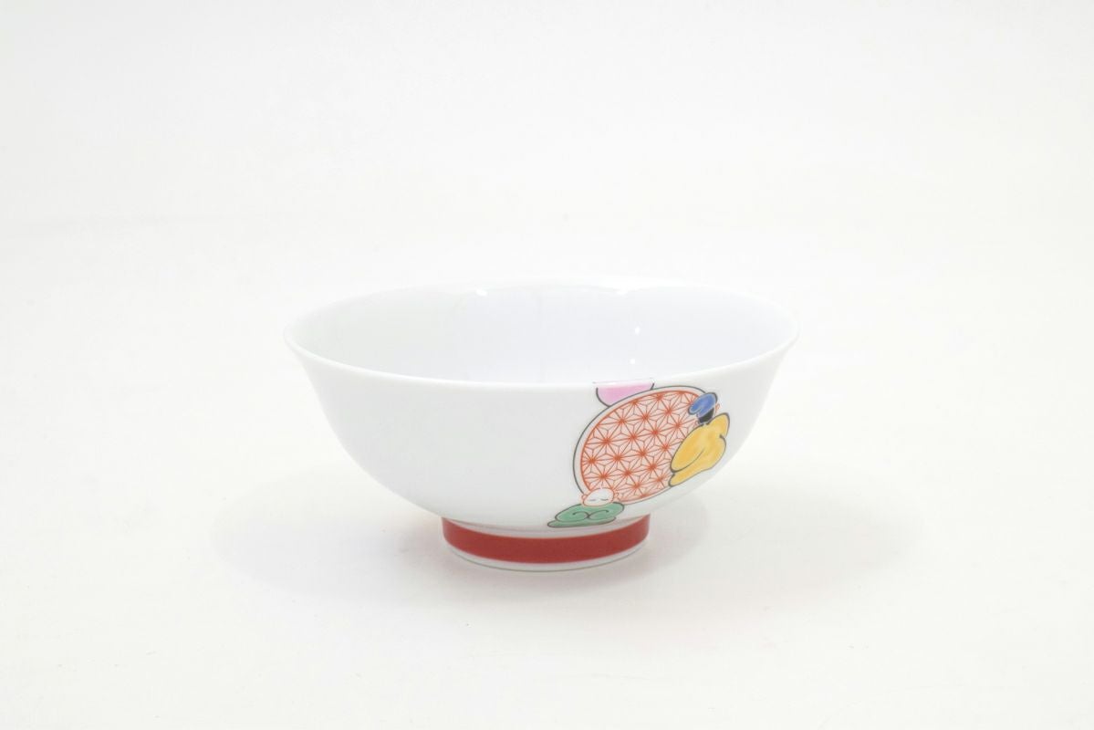 丸紋六歌仙（緋） 反3.6飯碗 | 有田焼 深川製磁｜公式オンラインストア