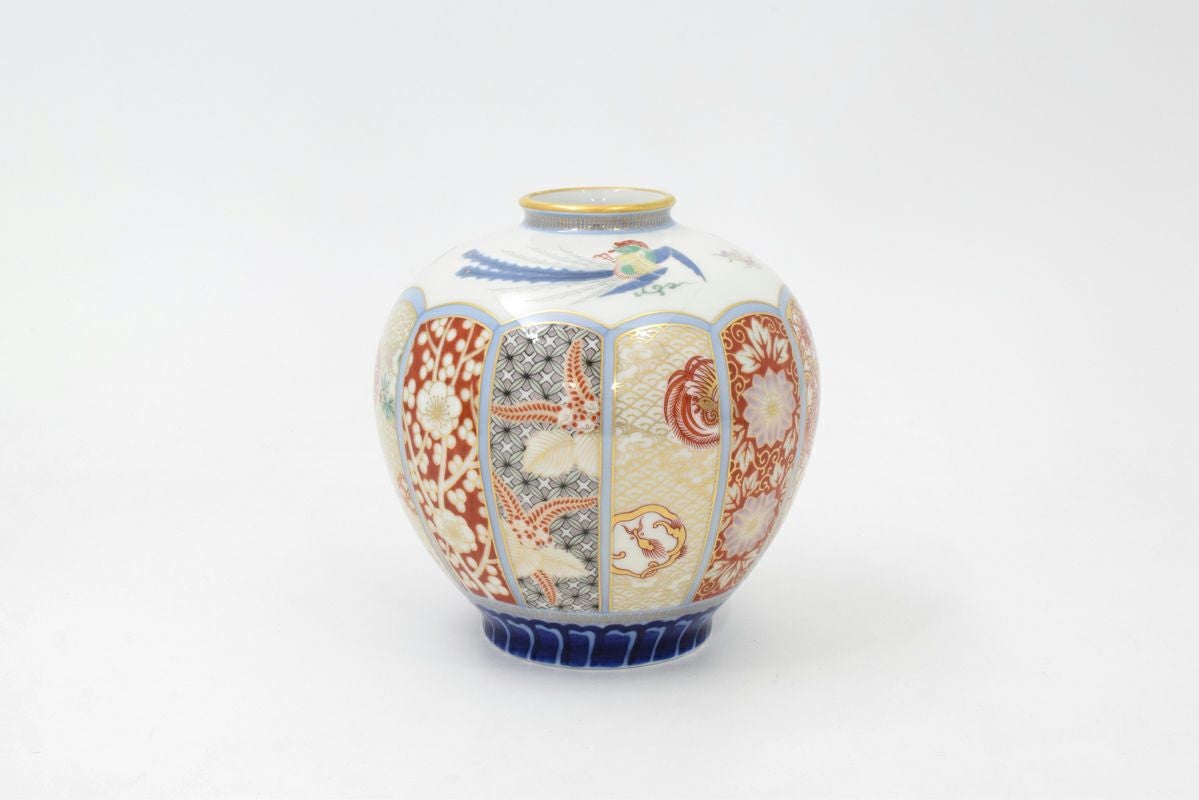 【未使用・美品】 有田焼　大鉢 庫山窯 金彩 桜・ザクロ・鳳凰 未使用】有田焼 幸山窯 大鉢 金彩 古伊万里様式 鳳凰 26cm 26チ318