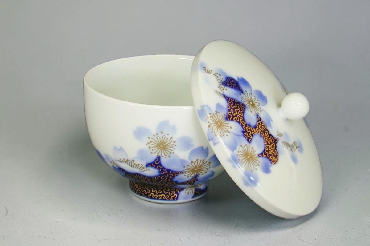 さくまる　花見団子+夜桜掛分け茶碗 桜金ミル 祝型汲出碗 | 有田焼 深川製磁｜公式オンラインストア